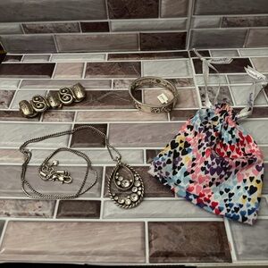 Brighton Silver Jewelry Set with Heart Pouch
